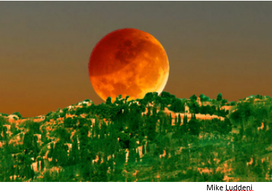 Lunar eclipse over Mt. of Olives